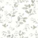 RoomMates RMK12274PL Dancing Leaves Peel and Stick Wallpaper, Green, White