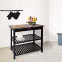 Kitchen Island with Solid Wood Top, 36.5*40*20inch