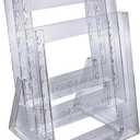 Azar Displays 252304 Three-tier Letter Size Counter Modular Brochure Holder, 2-Pack, clear