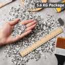 Fabbay 5.6 Kg / 12.4 lb Epoxy Flakes Floor Paint Decorative Color Chips Garage Floor Blend Coating Concrete for Garage Wall Interior and Exterior House Paint(Black, White, Gray,2-4mm)