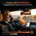 12" Mirror Dash Cam, 4K UHD Front and 2.5K Rear View Dash Camera for Car, with ADAS BSD LCA Smart Mode, GPS, G-Sensor, Loop Recording, Parking Monitor, Voice Control, 5.8GHz WiFi