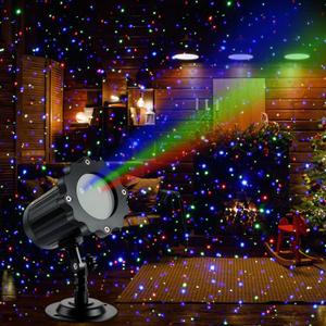 JACKYLED Christmas Projector Lights Outdoor, 3 Color Firefly Laser Lights with Remote Control, Outdoor Projector for Christmas House Decorations, 1-Pack (Modern)