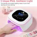 Cordless UV LED Nail Lamp, 80W Rechargeable Nail Dryer with 4 Timers, Atmosphere Light & Mirror Base, UV Light for All Gel Nails, Ideal for Training,Nail Art Practice,Home & Salon Use (White)