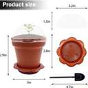 PURPLE STAR 1N 30 Pack Cupcake Plant Nursery Pots with Humidity Dome- Small Plastic Flower Pots with Saucers and Shovel for Indoor Outdoor Seedling Succulent Vegetable