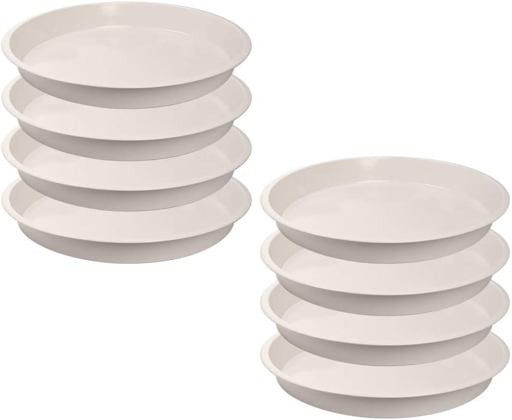 8 Pcs Stepping Stone Mold, Round Plastic Paver Molds for Concrete, Dia 15.1in/ 1.53 in Depth Cement White Tray, Reusable DIY Form for Paving Garden Path, Walkway, Patio, Outdoor Landscaping