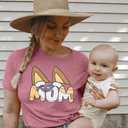 MOUSYA Dog Mom Shirt Mom and Dad Shirts Couple Outfit T-Shirt Casual Letter Graphic Top Tees Small