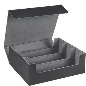 1 Piece 1800+ Card Deck Case for Trading Cards Magnetic Card Storage Box Side-Loading Deck Case Game Cards Box Black+Gray 500402165A1