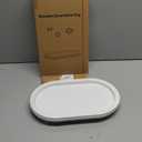 Urban Deco Oval Wooden Tiered Tray, Farmhouse Vintage Decorative Tray Stand for Coffee Table, White Serving Tray for Living Room Kitchen Home Decor - 1 Pack