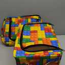 Storage Bins With Zipper Lid, Collapsible Trunk Organizer, Car Organizers and Storage Bins with Lids, Decorative Storage Boxes with Handle, Home Storage Baskets (Colorful Building Blocks)