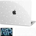 G JGOO Compatible with MacBook Air 13 inch Case 2026 2025-2022 M5 A3449 M4 A3240 M3 A3113 M2 A2681, Clear Plastic Hard Shell for MacBook Air 13.6 inch Case +Keyboard Cover +Screen Protector, Star