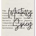 MHJFERGV Funny Mental Health Wall Art Poster, Sarcastic Mentally Spicy Inspirational Feminist Empowering Canvas Wall Decor for Girls Room Home Bedroom Living Room, 12x16 Inches
