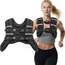 Weighted Vest, 12lb/ Weight Vest with Reflective Stripes for Men Women, Two Adjustment Straps for Workout, Strength Training, Running, Fitness, Muscle Building, Weight Loss (Black)