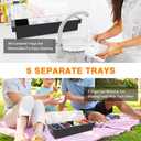 Condiment Garnish Tray Caddy For Bartenders,Bar Garnish Fruit Caddy With Lid,Plastic Condiment Container For Bartending,Outside Parties (5 Compartment)