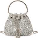 Sweetovo Sparkly Diamond Evening Bag Clutch Purses for Women Rhinestone Purse Glitter Handbag for Party Prom Cocktail Wedding
