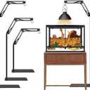 Reptile Lamp Stand, Adjustable 15.7 to 74.3 in Heat Lamp Metal Bracket Floor Light Holder for Lizards Bearded Dragons Chicks Terrarium Tank (XXL)