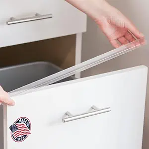 Cabinet Hero Slimline Cabinet Edge Protector - Prevents Chipping, Wear, Discoloration - Drawer Edge Guard, Bumper for Drawer - Easy Slip-On Installation - 3/4" Thick, 24" Length, Clear, Pack of 4