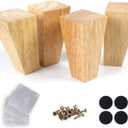 4 Inch Mid Century Legs Wood Square Furniture Legs Set of 4 Tapered Sofa Feet Solid Wooden Replacement Legs for Couch Ottoman Cabinet Dreeser Bed Table DIY