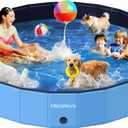 Meowant Extra Large Dog Pool Foldable 120'', Hard Plastic Dog Swimming Pools Kiddie Pool, Collapsible Dogs Pet Bath Pools, Portable Deep Dogs (7XL-120'' 20'')