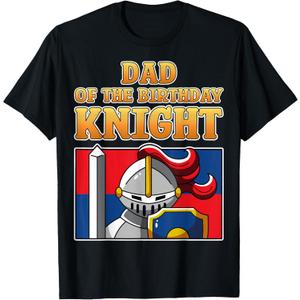 Dad of the Birthday Knight Kids Medieval Armor Family Party T-Shirt, Small