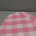 Pink & White Cotton Buffalo Check Plaid Round Placemat, Set of 4, 15 Inch eco-Friendly Fabric Handcrafted Machine Washable Indoor & Outdoor Tablemat