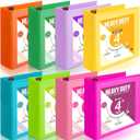 Sinload 8 Pcs 4 Inch 3 Ring Binder Heavy Duty Locking D Ring, Multicolor