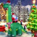 13ft Christmas Inflatable Outdoor Decorations, Dinosaur Back Santa Claus Inflatable Decorations with LED Lights for Indoor Outdoor Patio Garden Christmas Decorations