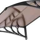 VIVOHOME Polycarbonate Window Door Awning Spliced Canopy Brown with Black Bracket 40 Inch x 40 Inch