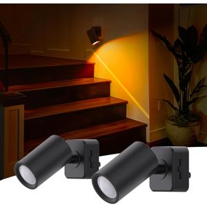 L LOHAS LED Night Lights Plug into Wall, [2-Pack] Rotatable Night Lights with Dusk to Dawn Sensor, 0-100 LM Brightness Adjustable,2000K Amber Nightlight for Adults Bathroom Hallway Stairs
