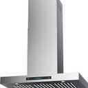 IKTCH Upgrated 42 inch Island Mount Range Hood, 900 CFM Ducted Range Hood with 4 Speed Fan, Stainless Steel with Gesture Sensing & Touch Control Making life Smarter IKIS02-42