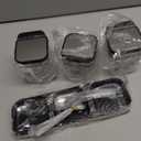 Condiment Jar Spice Container with 304 Stainless Steel Lids and Spoons,Clear Glass Condiment Canisters Pots Seasoning Box Salt Container Sugar Bowl Set of 3 for Kitchen, Counter, Food Storage