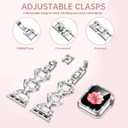 Compatible with Apple Watch Band 38mm 40mm 41mm 42mm 44mm 45mm 46mm, Women Bling Jewelry Bands with Tempered Glass Screen Protector Case, Shiny Strap for iWatch Series 11/10/9/8/7/6/5/4/3/2/1/SE