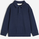 BAIGRAM Women Quarter Button Up Collar Polo Sweatshirt Oversized Fleece Fall Casual Pullover Tops 2024 Cute Outfits Navy S