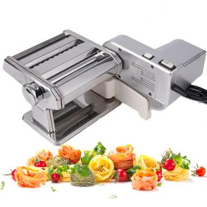 Shule Electric Pasta Maker Machine with Motor Set Stainless Steel Pasta Roller Machine Silver