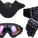 OUMURS Adult Dirt Bike Helmet with Goggles Gloves & Mask Adjustable Sun Visor Motorcycle Adults ATV Helmet Off-Road Motocross Downhill Moped MX BMX for Unisex-Adult-Matte Black-188, XL