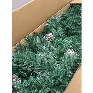 KTKDE Holiday Christmas 4 Piece Set, Christmas Garland, Wreath and Set of 2 Entrance Trees with LED Lights(Battery Box Powered), Artificial Christmas Tree Celebrating Set