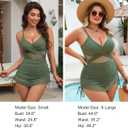Blooming Jelly Womens Mesh One Piece Swimsuit Modest Tummy Control Bathing Suit Twist Front Swim Dress Swimwear 2026 (Green, XL)
