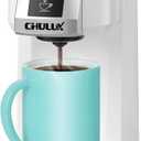 CHULUX Classic Single Serve Coffee Maker for K Cup, One Button Easy Coffee Machine for Office, RV, Travel and Dorm, White