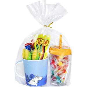 PigPotParty 10"x 14", 100Pcs Bottom Gusset Bags, Clear Plastic Gift Bags, Cellophane Mug Treat Goodie Bags with 100x Twist Ties, Large Party Favor Packaging, Toy Wrapping (No Side Gusset) (10x14 Inch (Pack of 100))