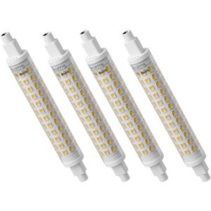 R7S 118mm LED Bulb 10W, Dimmable J Type Double Ended Flood Light (100W Halogen T3 Replacement), 120V 1000 Lumen 3000K, Wall Security Floor Standing Lamp for Work and Home, Pack of 4 (Warm White)