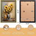 12x18 Picture Frame, HD Real Glass Ornate Vintage 12x18 Photo Frame, 12 by 18 Poster Frame with Gold Blue Texture Border Horizontal & Vertical Display for Tabletop or Wall Decor (1 Pack)