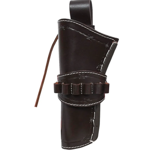 Western Cowboy Gun Holster Heritage Rough Rider Holster for Revolver with Ammo Loops Tooled Leather Pistol Holster