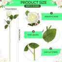 Hotop 80 Pcs Rose Artificial Flowers Bulk with Long Stem, Silk Roses Realistic Fake Flowers Bouquet for Wedding Table Centerpieces Bridal Shower Party Home Decorations(White)