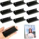 Vinyl Wall Mount 9 Pack, Metal Vinyl Shelf Minimalist Record Display Your Favorite Albums Stylish Record Holder Wall Modern Office Home Decor for Music Lovers Collectors, Industrial Black (9)