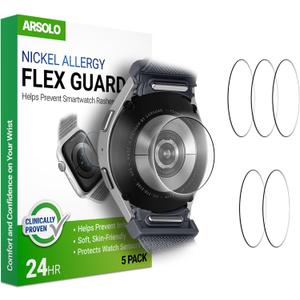 Nickel Metal Allergy Back Protector for Samsung Galaxy Watch 8/7/6/5/4/3/Active2 [40/41/44/45mm], Classic 8, 6, 5 Pro, Classic 4, Prevent Rash, Contact Dermatitis, Sensor Protector - 5 Pack