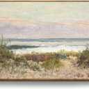 crmotu Beach Framed Wall Art, Coastal Landscape Canvas Prints, Ocean Wave Vintage Wall Decor, Nature Scenery Rustic Wall Paintings for Living Room Bedroom Bathroom Kitchen Decorations 16x24in (16L" x 24W")