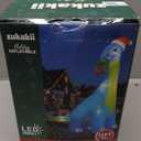 12FT Giant Christmas Inflatables Decoration Dinosaur Built-in Bright LED Lights & Extra Strong Blower Blow Up Yard Decoration Blowups with Large Huge Xmas Wreath Hat for Holiday Party Xmas New Year