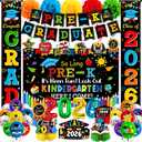Kindergarten Graduation Decorations 2026, Preschool Graduation Party Supplies Kit Include Pre-K Graduation Banner Hanging Swirl Backdrop Balloons for Kindergarten Graduations Party Decorations 2026