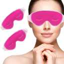 Cooling Eye Mask, Reusable Cold Eye Mask for Hot Cold Treatment for Eye Strain, Eye Swelling, Eye Redness, Puffy Eyes, Dark Circles, Smooth Fine Lines and Eye Recover Surgery. 2 Packs (Pink)