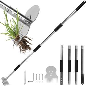 Garden Tools,Weeder Tool,63" Weed Puller Tool with Long Handle,Easy Weeding Without Bending or Squatting Down,Weeding Tools Suitable for Farm Planting,Gardening(Silver 12 Claws)