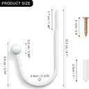 White Curtain Holdbacks - 2 Pack, Metal Curtain Tiebacks Wall Mounted, Decorative Drapery Wall Hooks with Hardware Accessories, Curtain Pull Back Hooks, Window Side Holders for Drapes